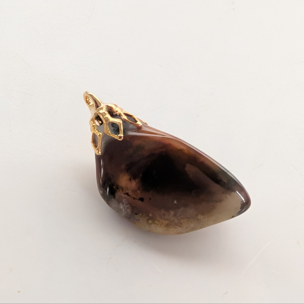 Vintage Estate Polished Agate Stone Gemstone Collection Unique Necklace Pendant